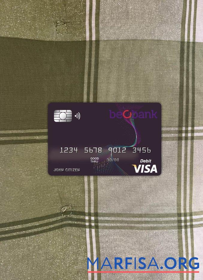 Blank Belgium Beobank visa card photolook front download for verification